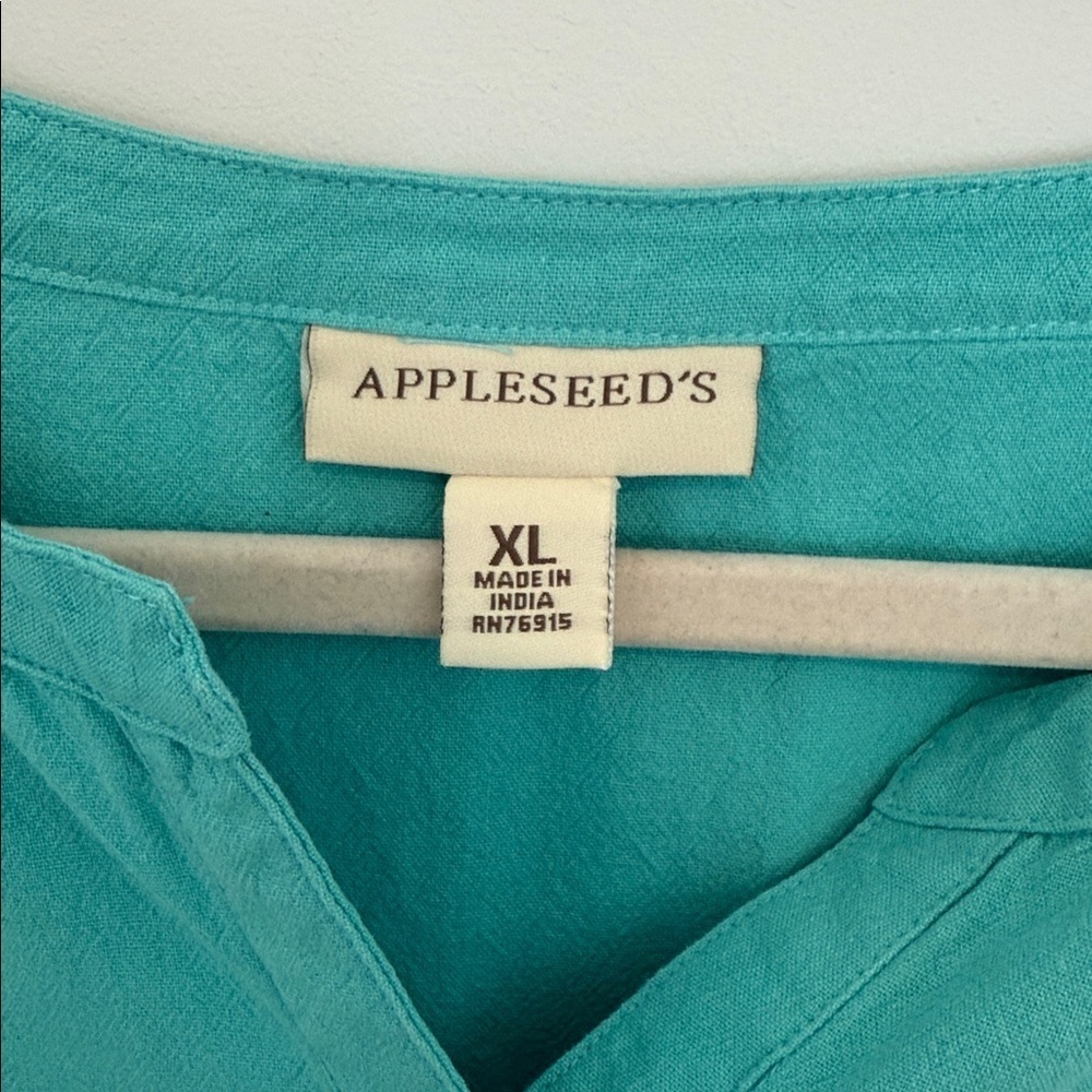 Appleseed’s Women's Turquoise Button-Detail Blouse Size XL - Picture 2 of 9